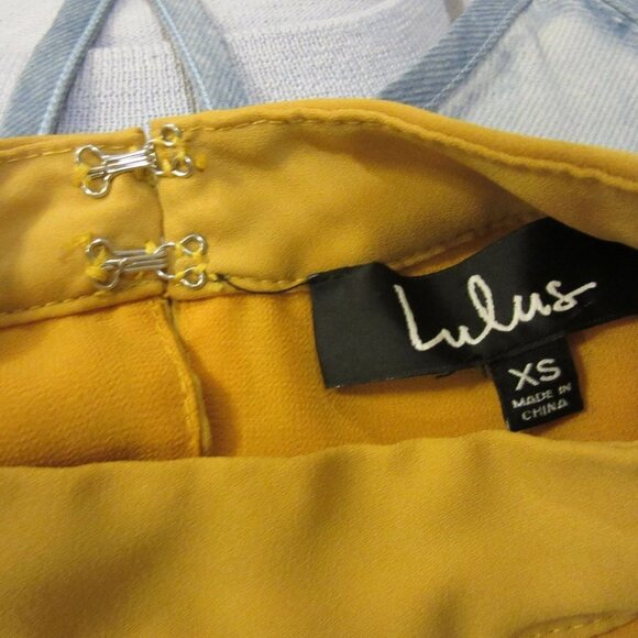 Lulu’s Swing Dress Golden Yellow Shift Dress Halter Keyhole Women's XS - Picture 7 of 8